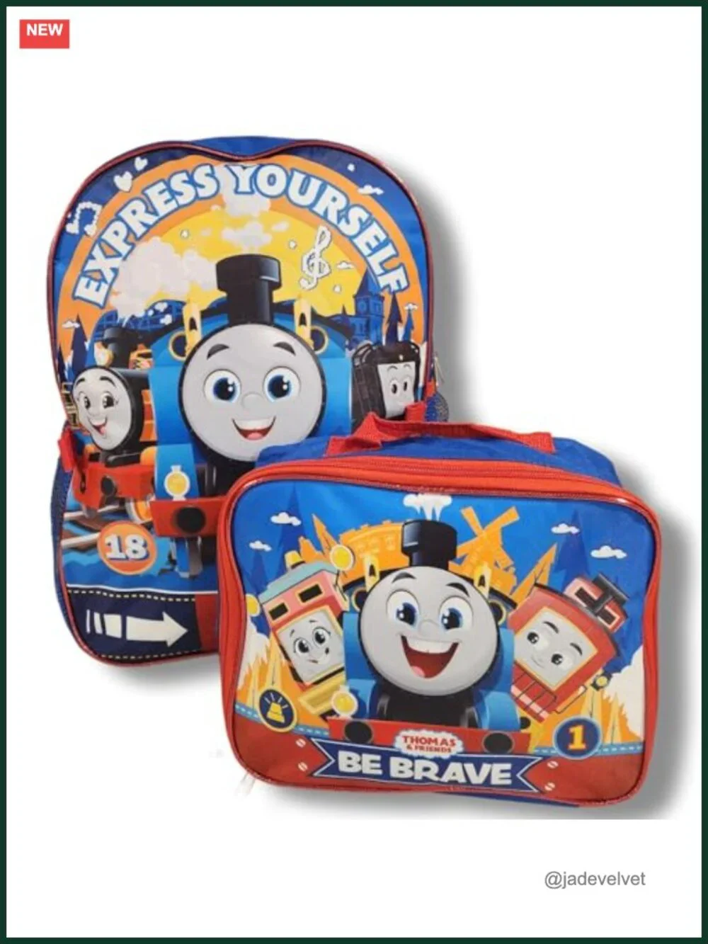 Thomas & Friends Kids Backpack with Detachable Lunch Box, Polyester, 16 Inch